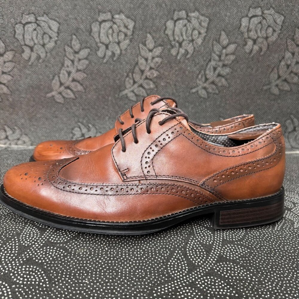 Men's Dockers Wycliff lace up wingtip dress oxford shoes tan, brown casual